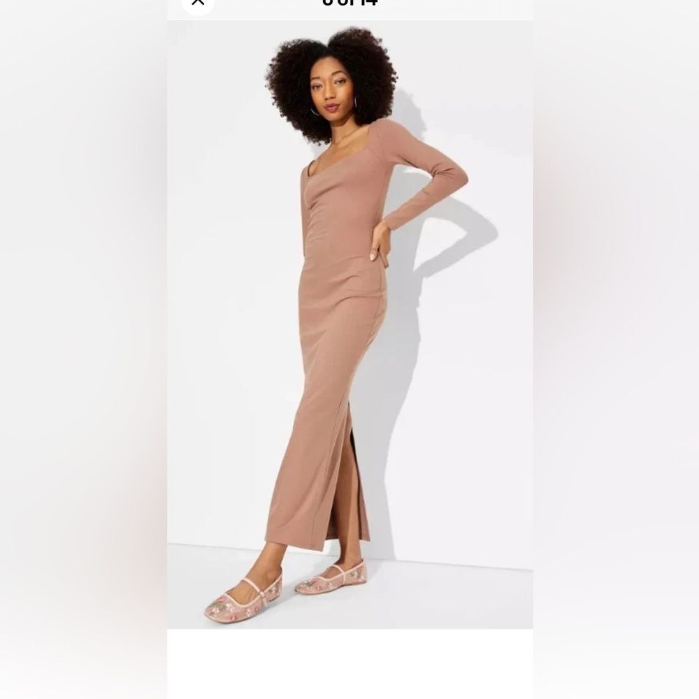 Wild Fable Butter Bliss XS Dark taupe NWT Maxi long sleeve